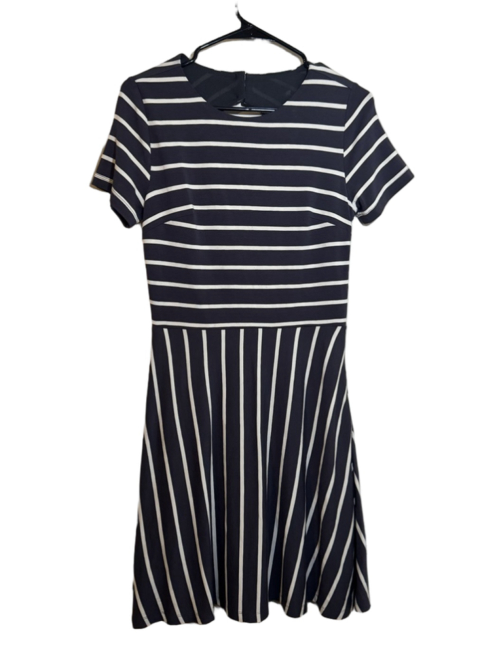 LOFT Navy & White Striped Short Sleeve Dress Size 2